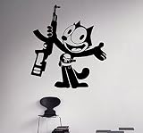 Felix Catビニールデカール面白い漫画ウォールステッカーComicsホーム内部子供キッズ部屋インテリアドアデカール8 ( FLX )