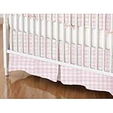 SheetWorld - Crib Skirt (28 x 52) - Pink Gingham Jersey Knit - Made In USA by sheetworld