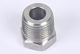 「ノーブランド」3000級３１６ステンレススチール パイプ 6角ブッシング縮径管 フィッティング 1/2" Male x 1/4" Female NPT（150個入）