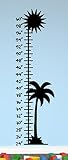 Growth chart Tropical壁デカールステッカー 72 Inches ブラック WD-WSQ-1020-BLK-72