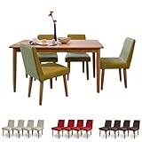 無垢材 ダイニング5点セット 135cm BASIL（バジル）ナチュラル タモ無垢材 4人用　チェア　テーブル (アイボリー)