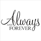 Always and Forever Bedroom Quote Decors Wall Saying Decals Quote for Home Wall Stickers Nursery Room