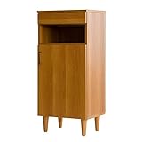 エア・リゾーム 電話台 ファックス台 FAX台 ルーター収納 キャビネット ごちゃついたコードをまとめて収納 多機能 FAXキャビネット Brett（ブレット）スリムタイプ ライトブラウン