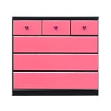 アルファタカバ かっこいい女性チェストシリーズ タバサチェスト 100cm幅4段 ピンク(ハートパープル)