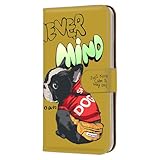 Google Pixel 10 用 ピクセル10のカバー スマホケース 手帳型 鏡付き パーカー犬 INNU フレブル キャラクター いぬ柄 マスタード bcbo01m