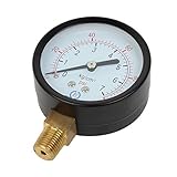 DealMux 0?7キロ/ cm 2の0-100Psi 1 / 4PT雄ネジラウンドケース空気圧ゲージ