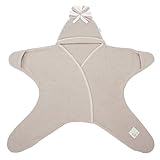 タッペンス＆クランブル Tuppence & Crumble おくるみ スターラップ 4～10ヶ月 星型 ベビー アフガン フリース 足つき BFSTARWn クリーム Star Baby Wrap 