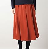 Angeliebe エンジェリーベ マタニティ ツイル ボリューム ギャザー スカート 産前 産後 対応 妊婦服 ミモレ丈 裏地付 フリー レンガ