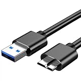 KKM-ラブショーUSB3.0 MicroB USBケーブル タイプAオス - マイクロタイプBオス 5Gbps高速転送とUSB 3.0 HDDケーブル、3 A/20 V急速充電、5 TB下向き互換をサポート 外付けHDD SSD Blu-ray BDドライブ デジカメ Galaxy Note3 S5などに対応 (5TB.USB/Micro.银1.0m)
