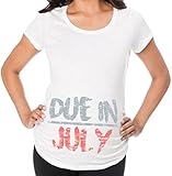 Awkward原因妊娠7月にキュートスタイル発表マタニティTシャツMommy To Be Motherhood カラー: ホワイト