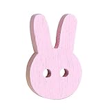 60、赤ちゃんのセーターのボタンの漫画のウサギ装飾ボタン、ピンクのセット