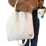 カタク(KATAKU) トートバッグ　レディース　大容量　ショルダー 　キャンバスバッグ　通勤　通学　買い物　旅行　耐久　シンプル　可愛い　肩掛け　おしゃれバッグ　手提げバッグ　ホワイト