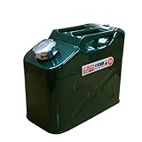 ガソリンタンク 消防法適合品 ガソリン携行缶 灯油 ジェリカン (10L, 緑（縦型）)