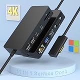 マイクロソフト Surface ドック Surface Dock トリプルディスプレイ(4K HDMI+VGA), 11 in 1 Surface ドッキングステーション Surface Pro 11/10/9/8/X/7/6/5/4/3,Surface Laptop 7/6/5/4/3/2/ 1,Surface Laptop Go 3/2/1,Surface Book 3/2/1に対応