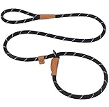 ドッグ スリップリード 犬用リーシュ、反射ロープリード、引っ張り防止リード、訓練用リーシュ 小型、中型、大型犬用 1.5m (M(9mm), ブラック)