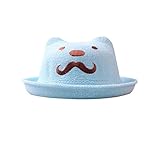 かわいい3d漫画Kids Boys Girls Straw Hats sun cap for 1 – 5年、ブルーBeard
