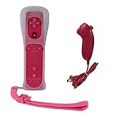 Bestseller2888 Nunchuck and Remote Controller for Nintendo Wii With Protective Silicone Case PINK [並