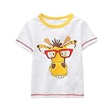 ベビー服 POTOJP 子供用 可愛い漫画 英字プリント 多色選択 Tシャツ 快適 半袖 丸首 キッズ 赤ちゃん 上着 女の子 男の子 柔らかい トップス 春夏秋 日常着 幼児園 満月プレゼント 18