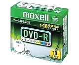 maxell データ用 DＶD-R 4.7GB 16倍速対応 インクジェットプリンタ対応ホワイト(ワイド印刷) 10枚 5mmケース入 DR47WPD.S1P10S A