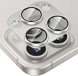 Hohotoon iPhone16 pro/16 pro max カメラ保護フィルム アルミ合金＋AR高透過率強化ガラス製 レンズカバー 0.25mm超薄 一体型カメラ保護カバー アイフォン16pro/16pro max用カメラフィルム 3眼 レンズ保護ケース 9H 防爆裂 耐衝撃 粘着性強い スクラッチ防止 露出オーバー防止 ケースに干涉なし（シルバー）