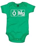 (OMG化学記号) OMG Chemical Symbol, プリント　ベビースーツ - グリーン/白 12-18 ヶ月