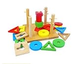 Shape Matching Wood Blocks for Kids Educational Toys, 20 PCS
