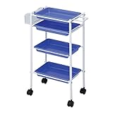 トレーワゴン ネイビー [ エステワゴン ネイルワゴン キッチンワゴン マルチワゴン サイドワゴン キャスター付き 収納 業務用 サロン ワゴン ラック ]◆