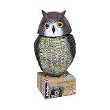 New Wind Action Owl Repels Pests Birds Decoy And Flys Repelent Scarer Rotating Head Reflective Eyes 