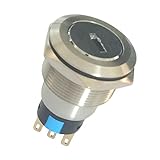 Baoblaze 19mm　キースイッチ　オン/オフ　メタル　防水　セキュリティロック　セレクタスイッチ　キー付き　全2タイプ - 2NO + 2NC