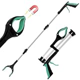 マジックハンド 強力 マジックリーチャー トング ゴミ拾い用トング つかみ棒 マジックハンド 介護用 折りたたみ 360度回転可能 隙間に落ちた物を拾う キャッチャー ゴム&磁石付 ゴミ拾い