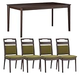 フランスベッド お掃除ロボット対応ダイニング フローティア テーブル150幅 ダークブラウン色 5点セット 【3梱包】 FT-SM DT150&amp;FT-SM2 CH2