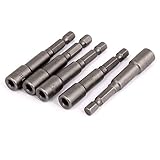 uxcell　六角ナットドライバー　金属　シルバーグレー　5個入り　ハードウェアツール　ナットドライバーセット