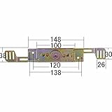 シャッター錠　ユニバーサルシャッター錠54　ST-9K同一　カワカミ　片面シリンダー　アーム伸330mm 縮282mm