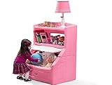 step2リフトと非表示本棚おもちゃボックスストレージChest for Kids – 耐久性プラスチック本棚おもちゃオーガナイザー、ピンク