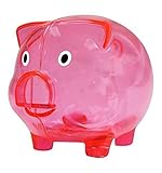 子豚の貯金箱 半透明 ピンク