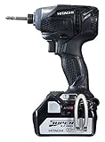 日立工機 18V コードレスインパクトドライバー 充電式 3.0Ahリチウムイオン電池、充電器、予備電池、ケース付 ブラック WH18DDL(2LSCK)(B)