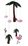 Silk Road Bazaar Flamingos and Palms Mobile Green/Pink [並行輸入品]