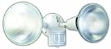 Designers Edge L5999WH 110-Degree Twin Head Motion Activated Security Flood Light, White, 240-watt b