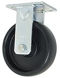 RWM Casters 45 Series Plate Caster Rigid Polyolefin Wheel Ball Bearing 700 lbs Capacity 6 Wheel Dia 