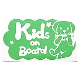 グリーン（緑） 犬 ラブラドール 骨 Kids on board キッズオンボード ステッカー 窓ガラス用シールタイプ 車 戌 干支 動物