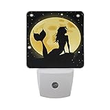 Saobao LED Night Light Energy Savingマーメイドシルエットagainst the full moon自動Senor Dusk to Dawn Night Light 
