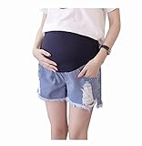 Spinas (スピナス) マタニティ レディース  デニム ショート パンツ ダメージ 加工 切りっぱなし 短パン ウエスト 調節可 後期 まで 着用できる 全5種（ホワイトA/ホワイトB/ブラック