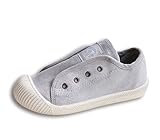 ベビキャレット キッズ スニーカー 紐なし マジックテープ 通園 通学 キャンバス シューズ 14 15 16 17 18 19 cm (17, グレー)