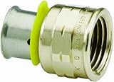 Viega 91541 PureFlow Zero Lead Bronze PEX Press Adapter Straight Female 3/4-Inch by 1/2-Inch Press x