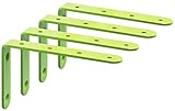 Alise 4個ステンレススチールシェルフブラケットフローティングシェルフ「L」ブラケットコーナーブレースサポートWall Hanging 5 x 3インチ、グリーン