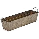 カルチベーター ブリキ アンティークブラウン 耳付籠　44cm