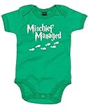 (Mischief Managed?（いたずら完了！）) Mischief Managed, プリント　ベビースーツ - グリーン/白 12-18 ヶ月
