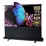 イーサプライ プロジェクタースクリーン 100インチ ワイド 16:9 自立式 4K フルHD 大型 床置き 置き型 持ち運び パンタグラフ EEX-PSY5-100HDK
