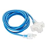 3つのアウトレットライトアップ電源延長コードケーブル15A 14AWG SJTW 10フィートブルーにDealMux米国のプラグイン
