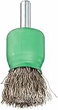 Weiler Wire End Brush, Coated Cup, Round Shank, Stainless Steel 302, Crimped Wire, 3/4" Diameter, 0.